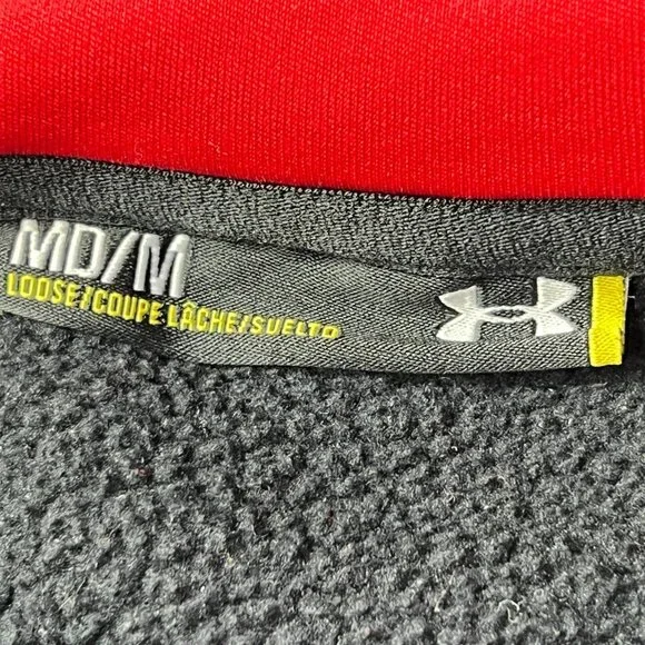 Under Armour Hoodie Sweatshirt Mens Medium Black Long Sleeve Pullover Loose Fit - Picture 3 of 6